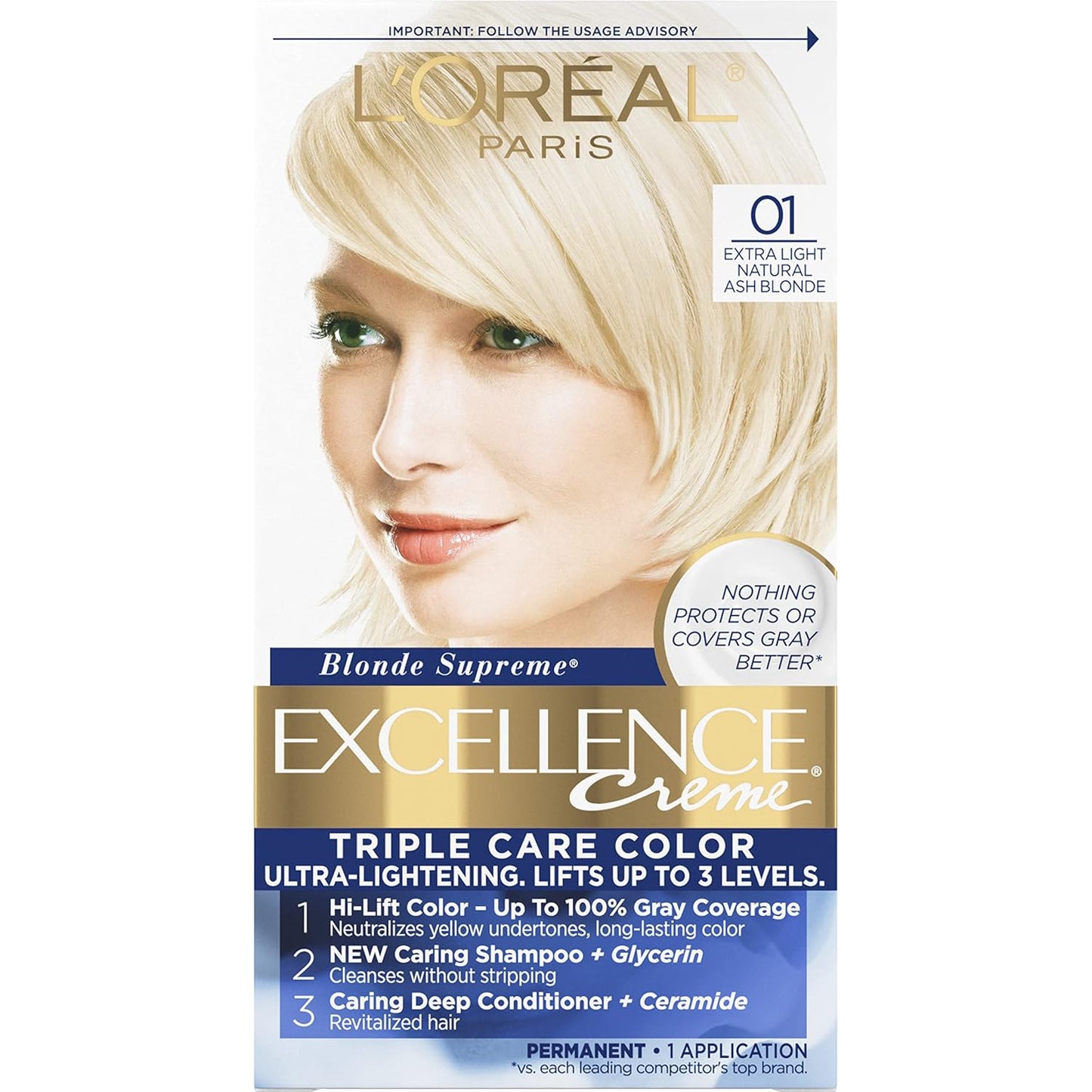 L'Oreal Paris Excellence 6G Light Golden Brown Hair Color | Gray Coverage, 8 Weeks