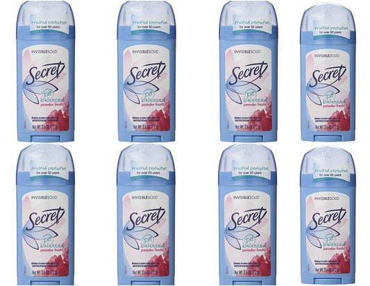 Secret Invisible Solid Powder Fresh Scent Antiperspirant & Deodorant 2.6 Oz (Pack Of 8)