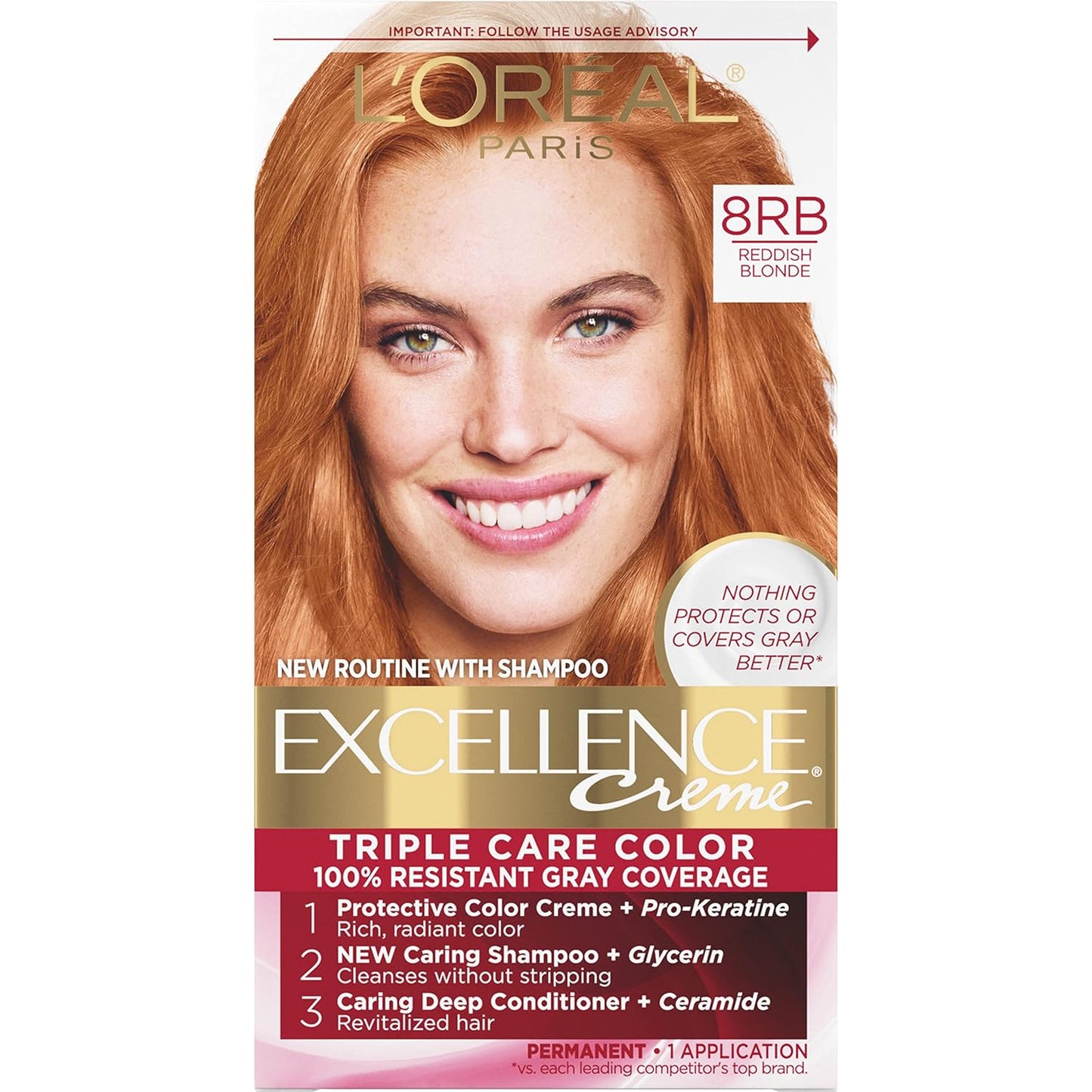 L'Oreal Paris Excellence 6G Light Golden Brown Hair Color | Gray Coverage, 8 Weeks