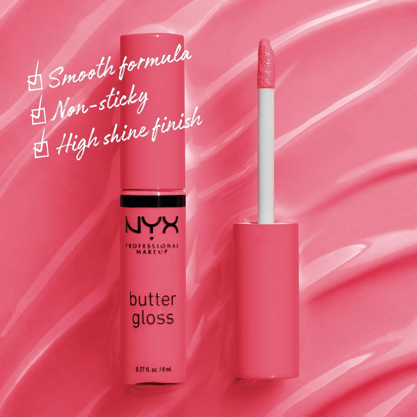 NYX Butter Gloss | Non-Sticky Lip Gloss for Women | Peaches & Cream