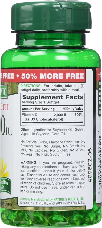 Nature's Bounty, D 2000 Iu Softgels, 150 Count