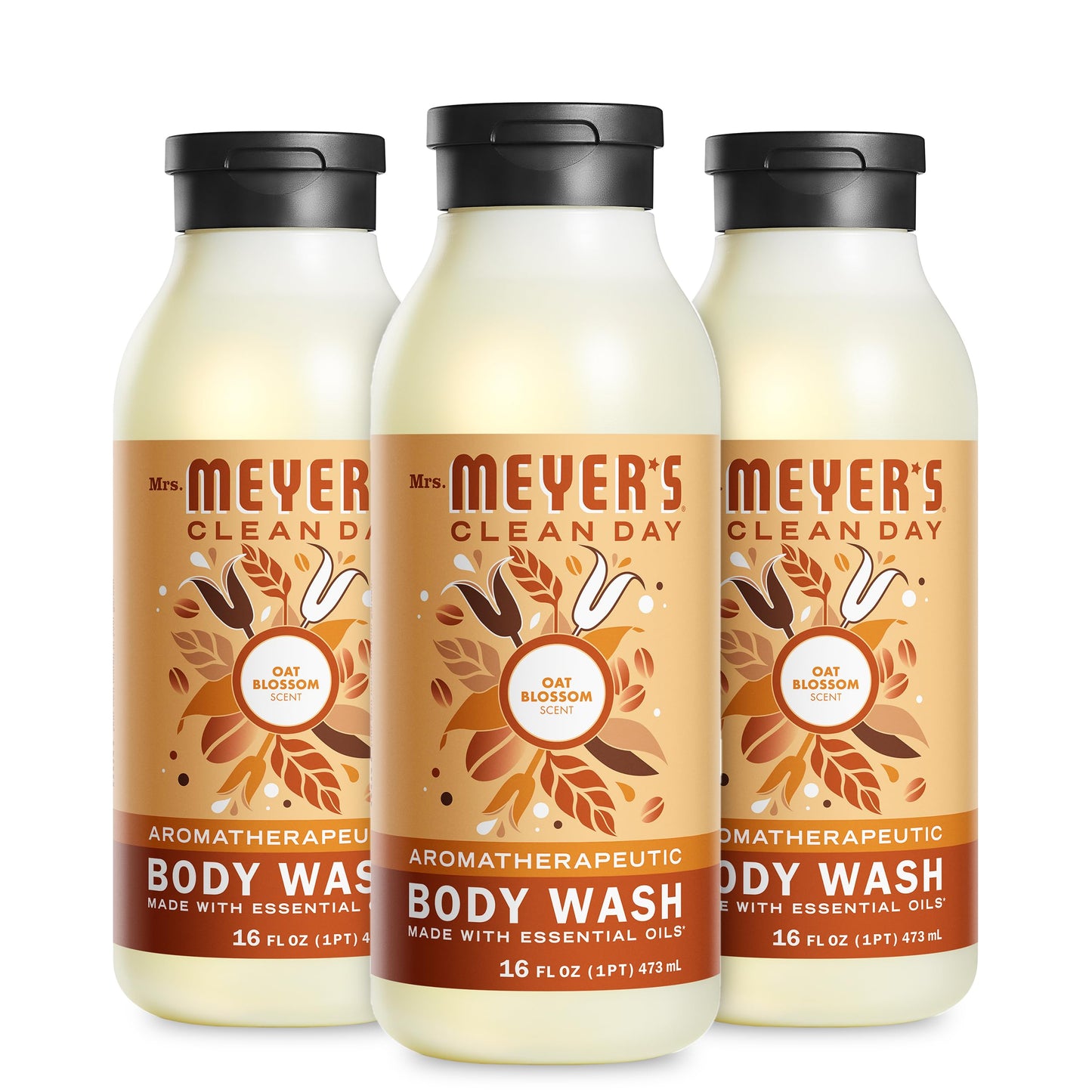 Mrs. Meyer'S Clean Day Moisturizing Body Wash For Women And Men, Biodegradable Shower Gel Formula Made With Essential Oils, Oat