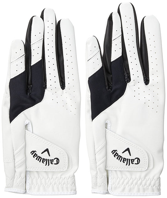Callaway Golf Weather Spann Glove (Worn on Left Hand, Cadet (Short Fingers) 2019, Small, White (2-pack))