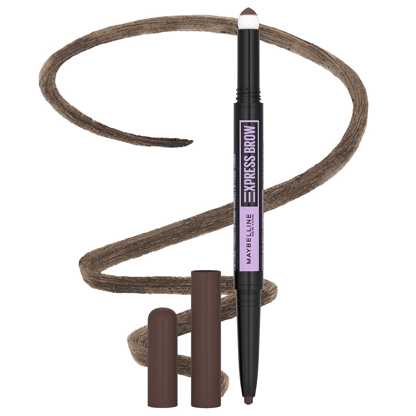 Maybelline Express Brow 2-In-1 Pencil And Powder Eyebrow Makeup, Deep Brown, 1 Count