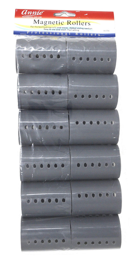 Annie Magnetic Rollers 12 Count Gray 2'' #1358