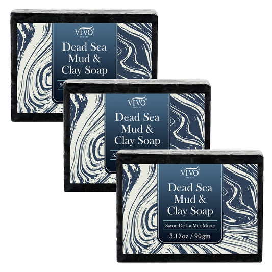 Vivo Per Lei Dead Sea Soap - Dead Sea Mud Soap for Face and Body - Charcoal Soap Bar with Dead Sea Minerals - Cleanse Your Skin