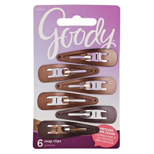 Goody Colour Collection Contour Hair Clips, Brunette, 6Count (Pack Of 3)