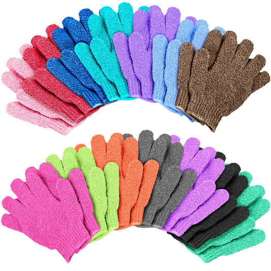 Duufin 14 Pairs Exfoliating Gloves Bath Gloves Body Wash Mitt Scrubbing Exfoliator Glove For Shower, Spa, Massage, Body Scrub, D