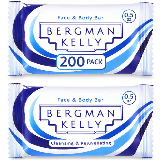 Bergman Kelly Hotel Soap Bars (White Tea, 0.5 Oz, 200 Pk), Travel Size Luxury Bulk Amenities Bar Soap, Mini Individually Wrapped