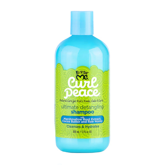 Just For Me Curl Peace Ultimate Detangling Shampoo - Cleanses & Hydrates, Contains Marshmallow Root Extract, Cocoa Butter & Raw