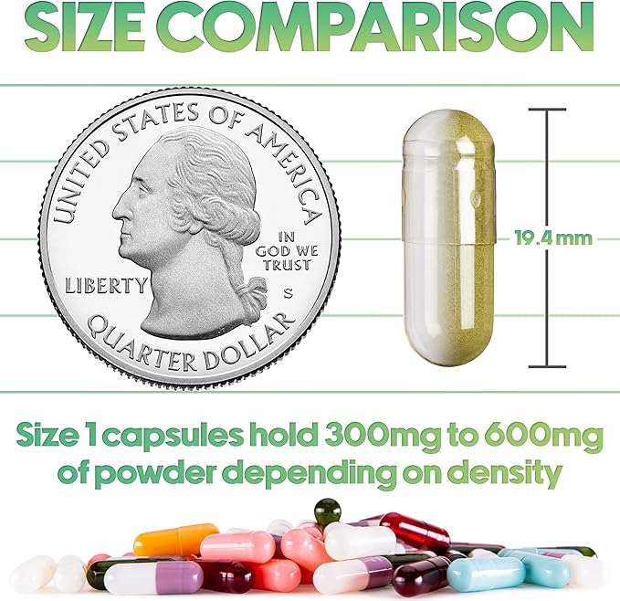 XPRS Nutra Size 1 Empty Capsules - 1000 Count Empty Gelatin Capsules - Pill DIY Capsule Filling - Pure Bovine Pill Gel Caps for Do-It-Yourself Supplements (Gold)