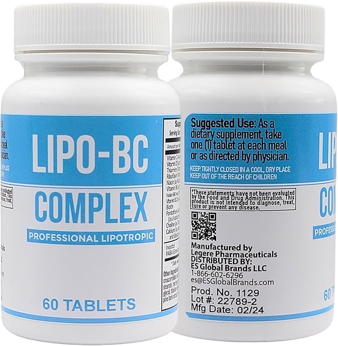 LIPO BC (2 Pack - 60 Tablets) 120 Tablets Lipotrophic Weight Loss Supplement