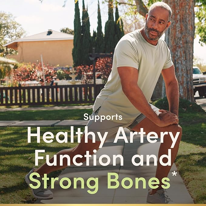 Nature's Bounty Vitamin D3 K2 Supplement, 4000 IU Vitamin D3 Plus 100 mcg of Vitamin K for Heart & Bone Health Support, 60 Day Supply, 60 Vegetarian Capsules, K2 + D3 Supplements for Adults