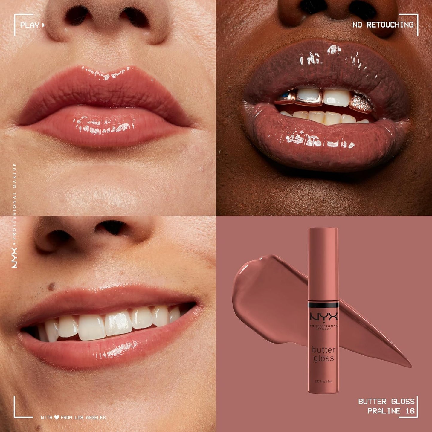 NYX Butter Gloss | Non-Sticky Deep Nude Lip Gloss for All-Day Shine