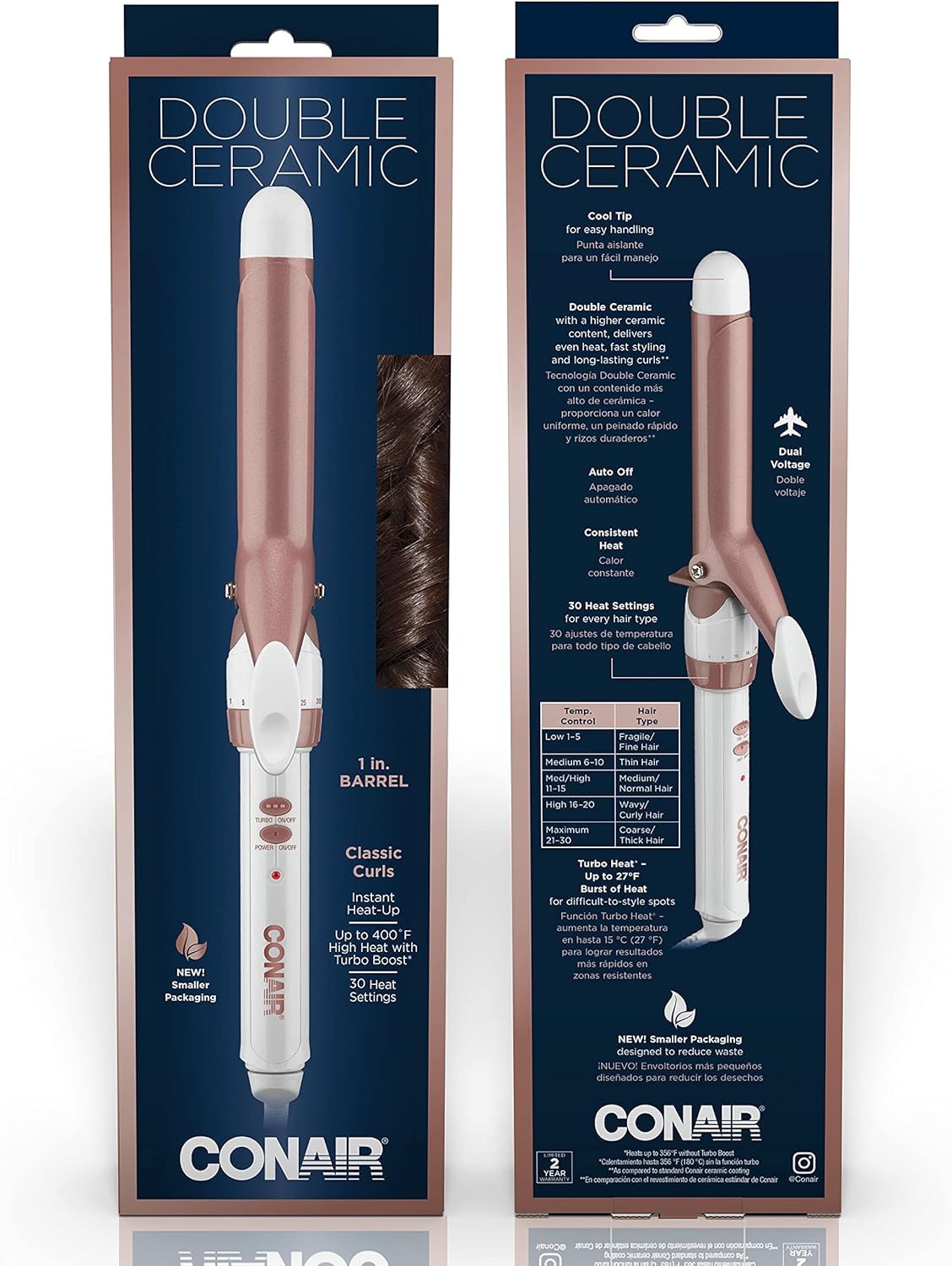 Conair Double Ceramic 1.5-Inch Curling Iron | Soft Waves for Medium & Long Hair