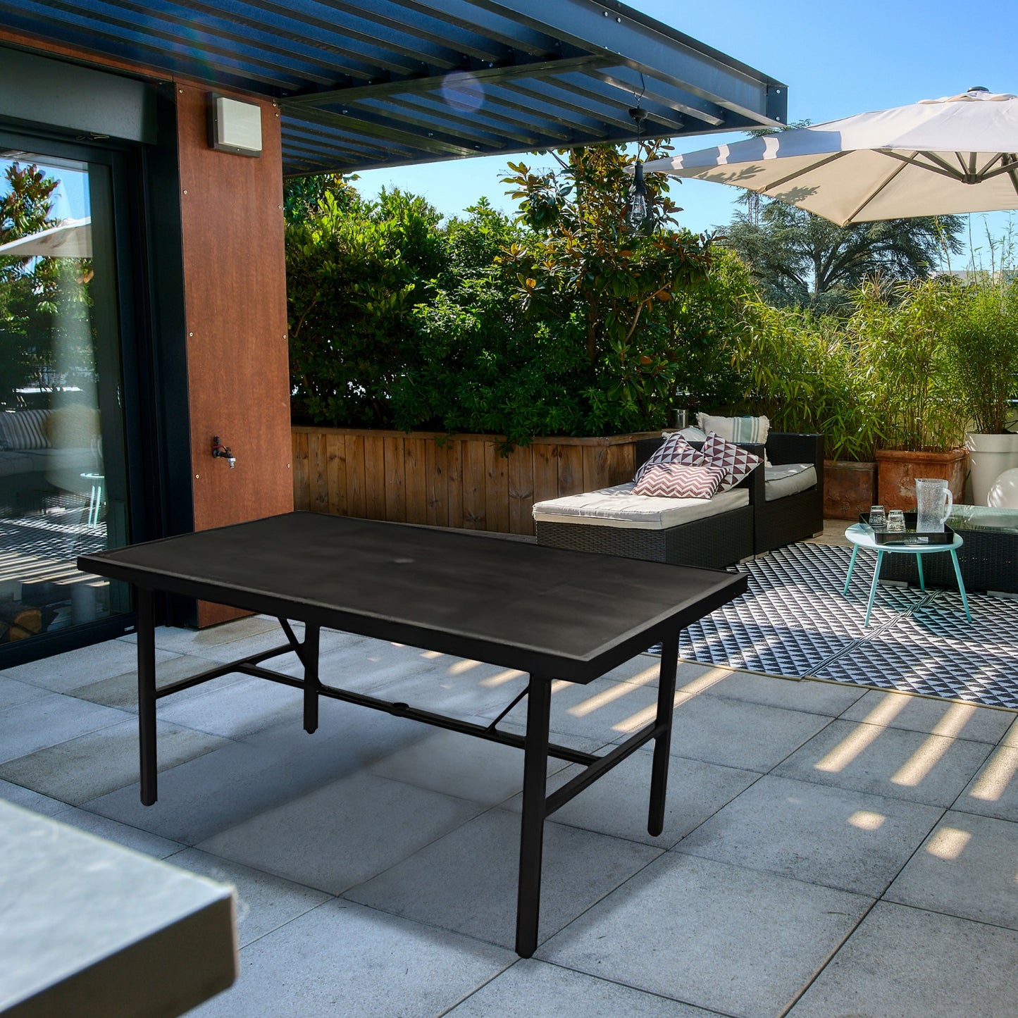 Four Seasons Courtyard Nantucket 40x72 Inch All Weather Patio Dining Table