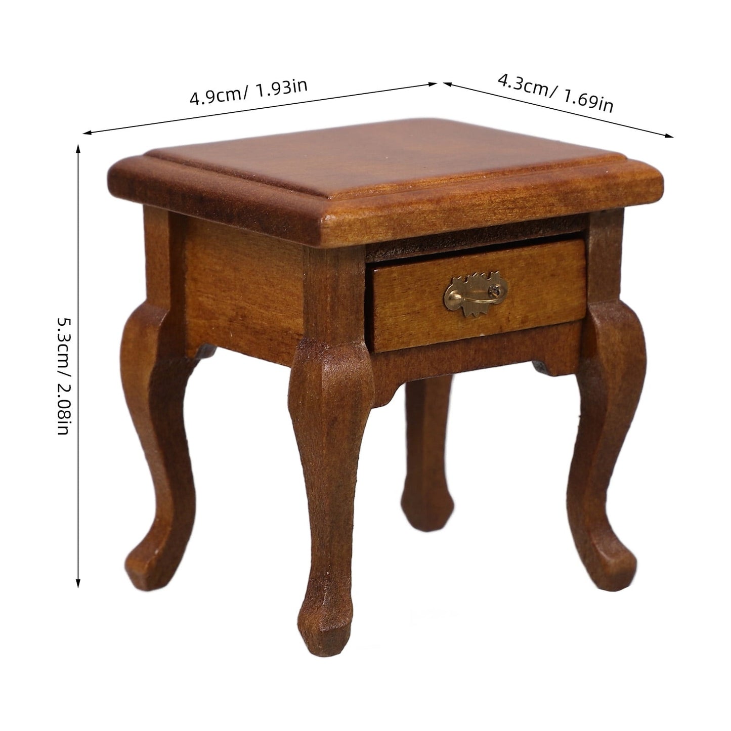 Worgeous 1Set Wooden Miniature End Table Rectangular For Collectors Living Room Functional Drawer