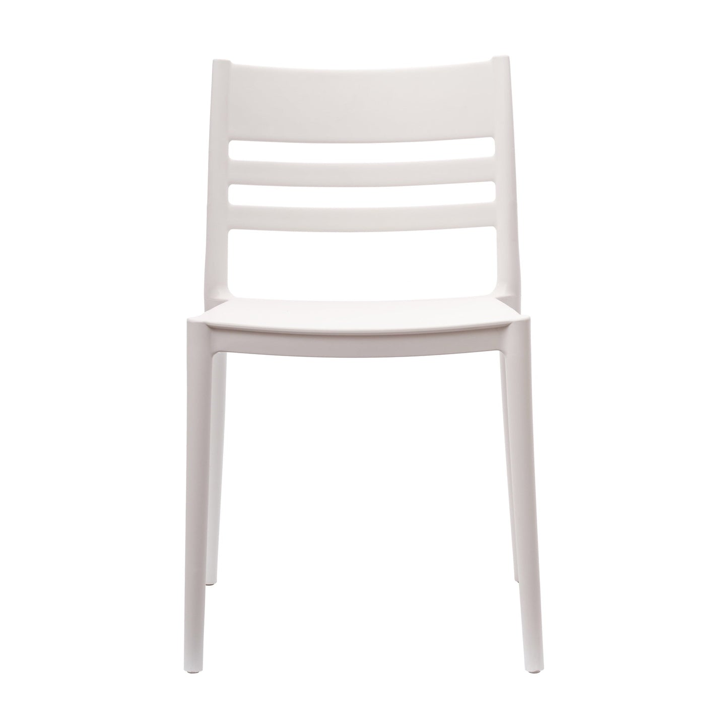 Flash Furniture Indoor-Outdoor Stacking Patio Chair with Slatted Backrest, Commercial All-Weather Resin Chair in White
