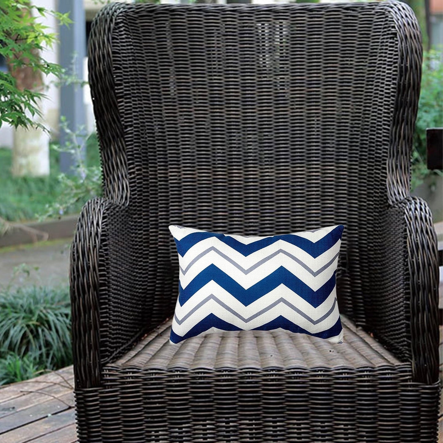 RKZDSR Waterproof Outdoor Chaise Lounge Headrest Cushion Cover - Striped Pillow for Patio & Garden, Comfortable & Stylish Cushion Insert Included