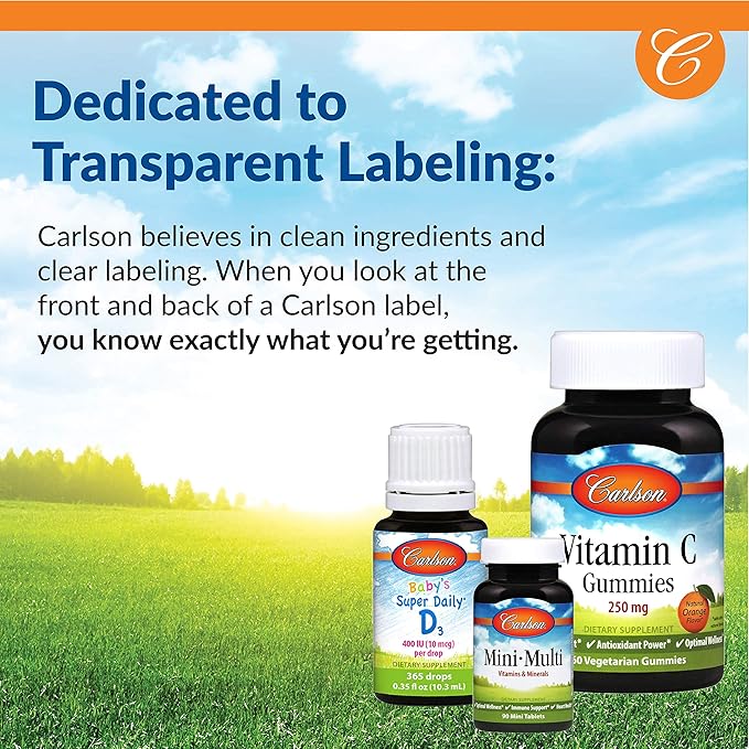 Carlson - Vitamin D3 + K2, 50 mcg (2000 IU) Vitamin D3 & 90 mcg Vitamin K2 as MK7, Bone Support, Calcium Absorption, 60 Capsules