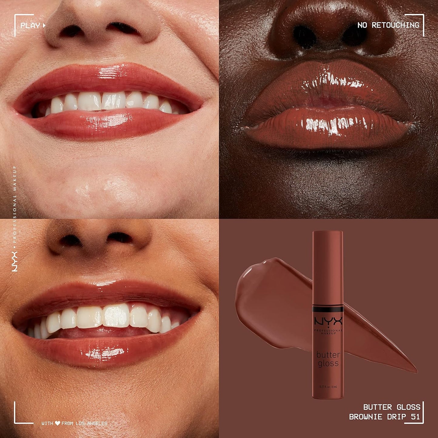 NYX Butter Gloss | Non-Sticky Deep Brown Lip Gloss for All Skin Tones