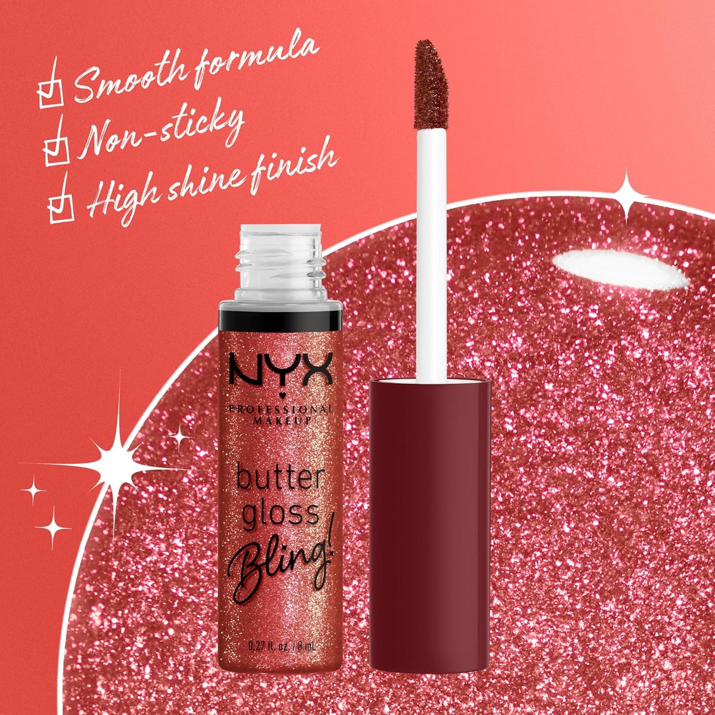 NYX Butter Gloss | Bling Lip Gloss for Shiny, Non-Sticky Vegan Lips