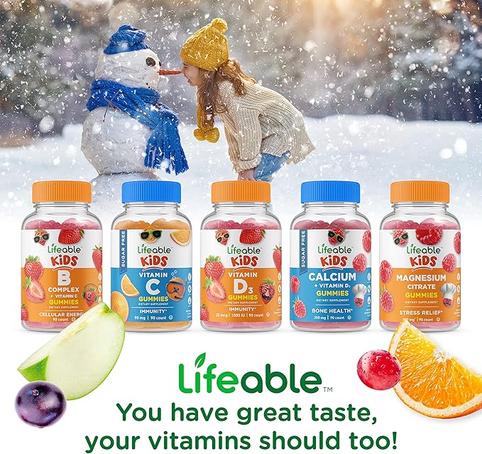 Lifeable Zinc Kids + Biotin Kids, Gummies Bundle - Great Tasting, Vitamin Supplement, Gluten Free, GMO Free, Chewable Gummy
