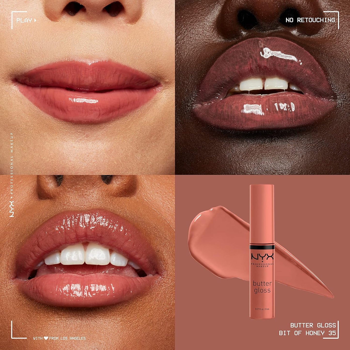 NYX Butter Gloss | Non-Sticky Peach Nude Lip Gloss for All Skin Tones