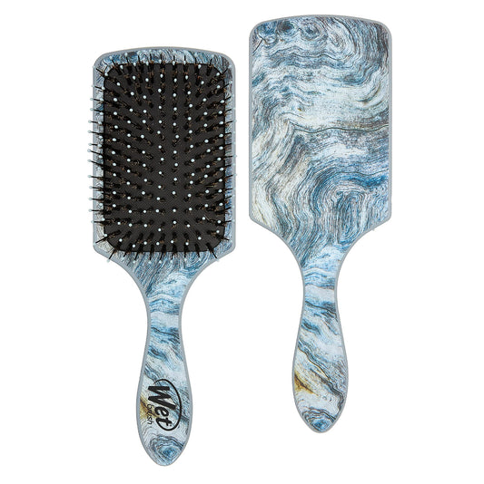 Wet Brush Paddle Shine Enhancer with Argan Oil, Distressed Wood - Ultra-Soft IntelliFlex Detangling Bristles with Boar Bristles