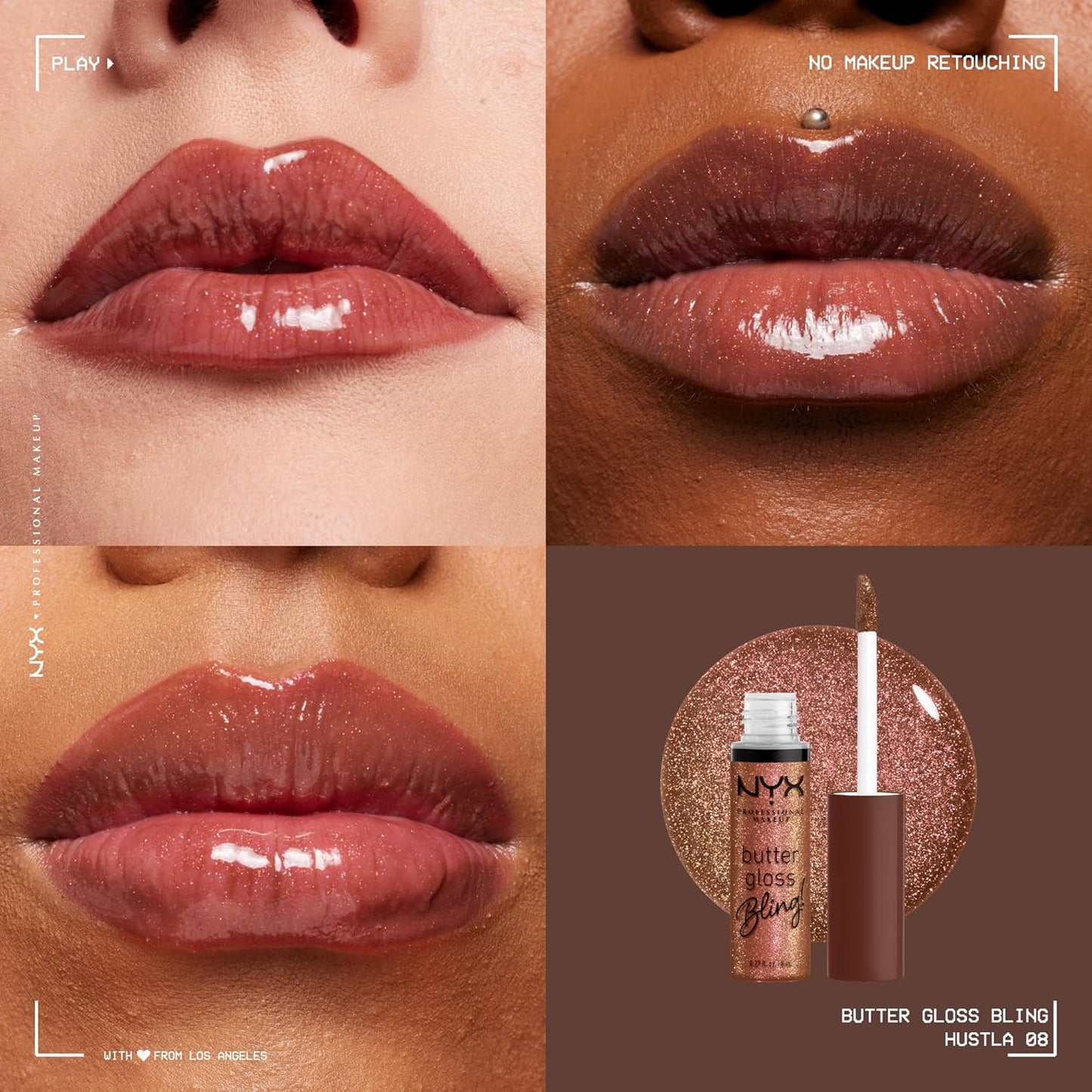 NYX Butter Gloss | Vegan Lip Gloss - Non-Sticky & Shiny | Hustla Shade