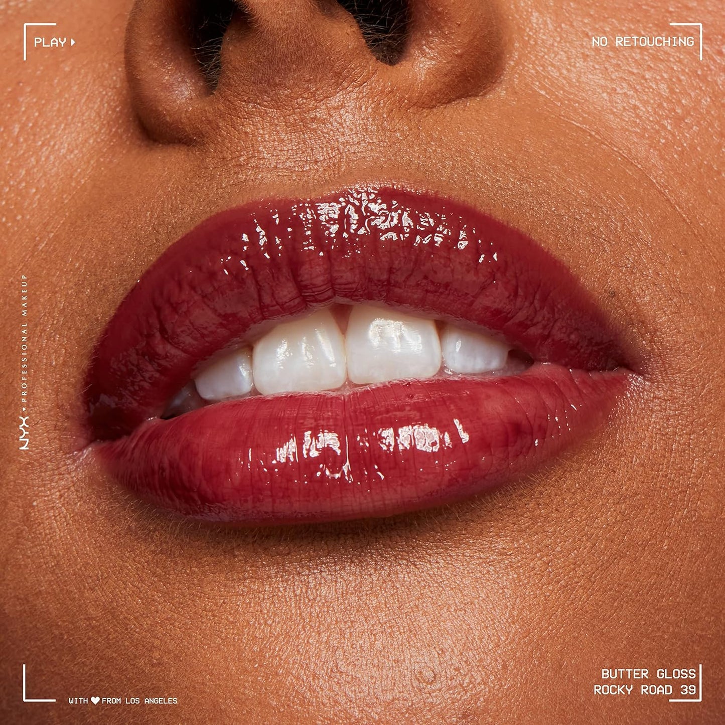 NYX Butter Gloss | Non-Sticky Lip Gloss in Rocky Road - Wine Shade