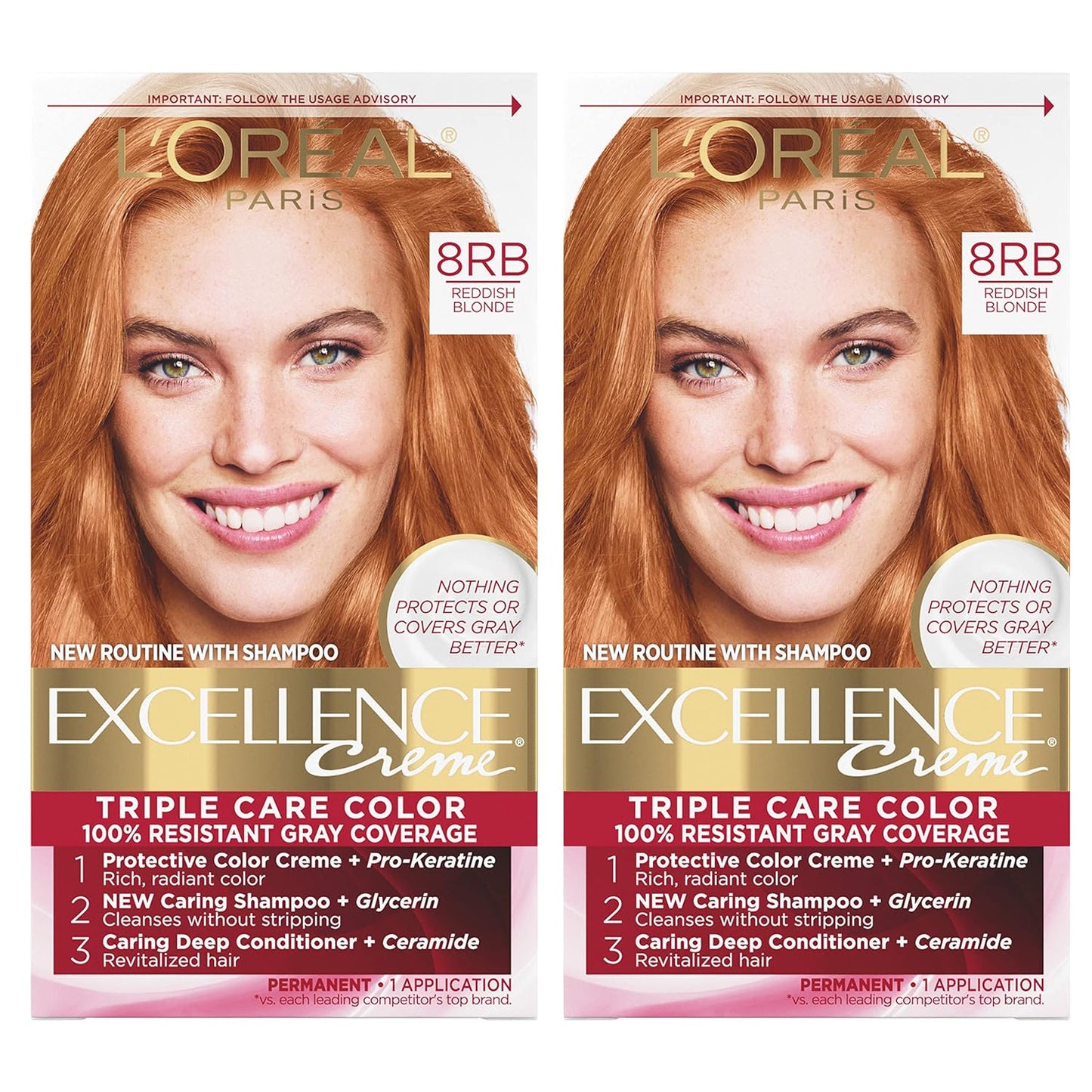 L'Oreal Paris Excellence 6R Light Auburn Hair Color | Gray Coverage | 8 Weeks