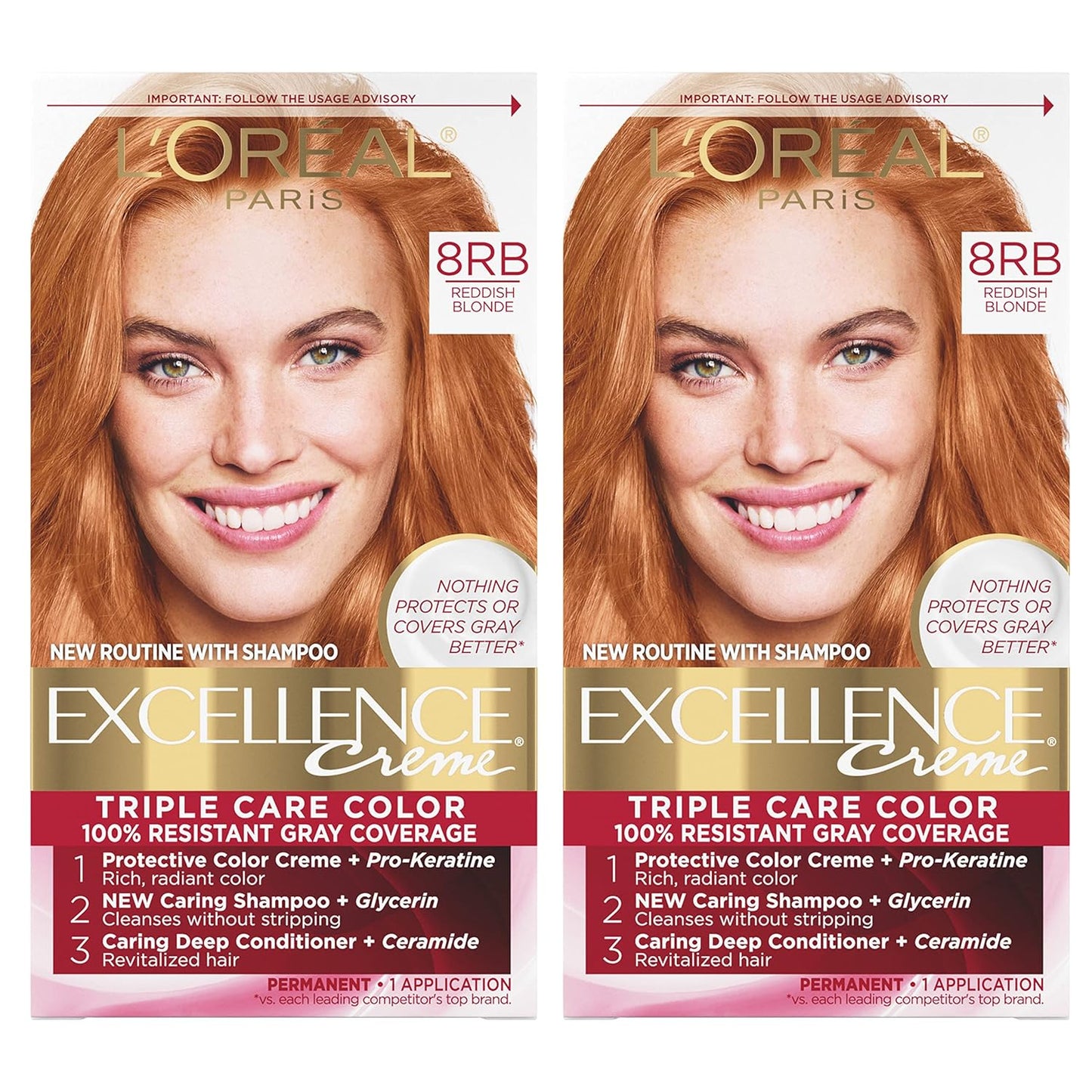 L'Oreal Paris Excellence Crème Hair Color | 5 Medium Brown | 100% Gray Coverage | Pack of 3