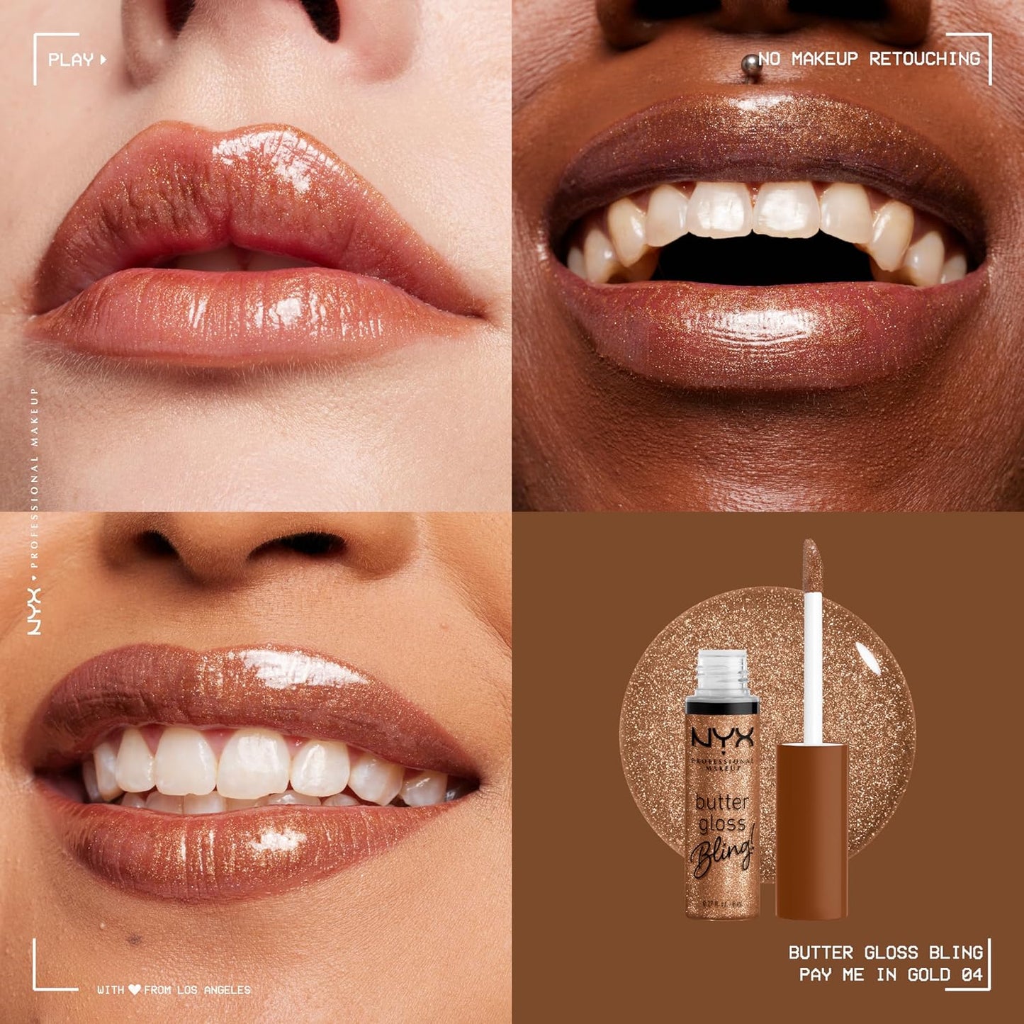 NYX Butter Gloss | Vegan Lip Gloss for Shiny, Non-Sticky Finish - Pay Me In Gold