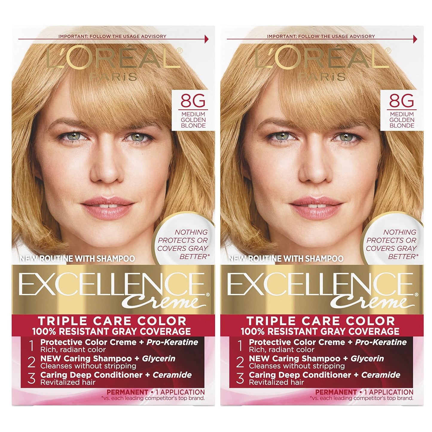 L'Oreal Paris Excellence 6G Light Golden Brown Hair Color | Gray Coverage, 8 Weeks