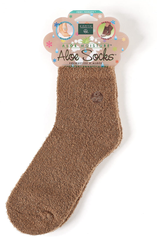 Earth Therapeutics Aloe Socks - Single Pack - 1 Pair (Brown)