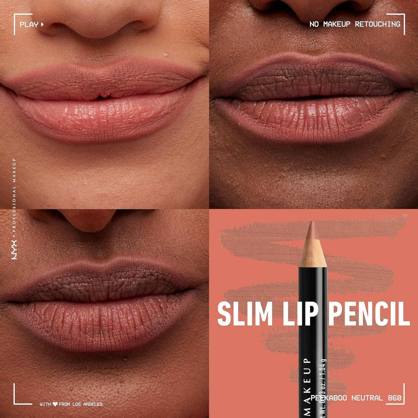 NYX Slim Lip Liner Set | Long-Lasting Creamy Formula | 3 Shades for All Occasions