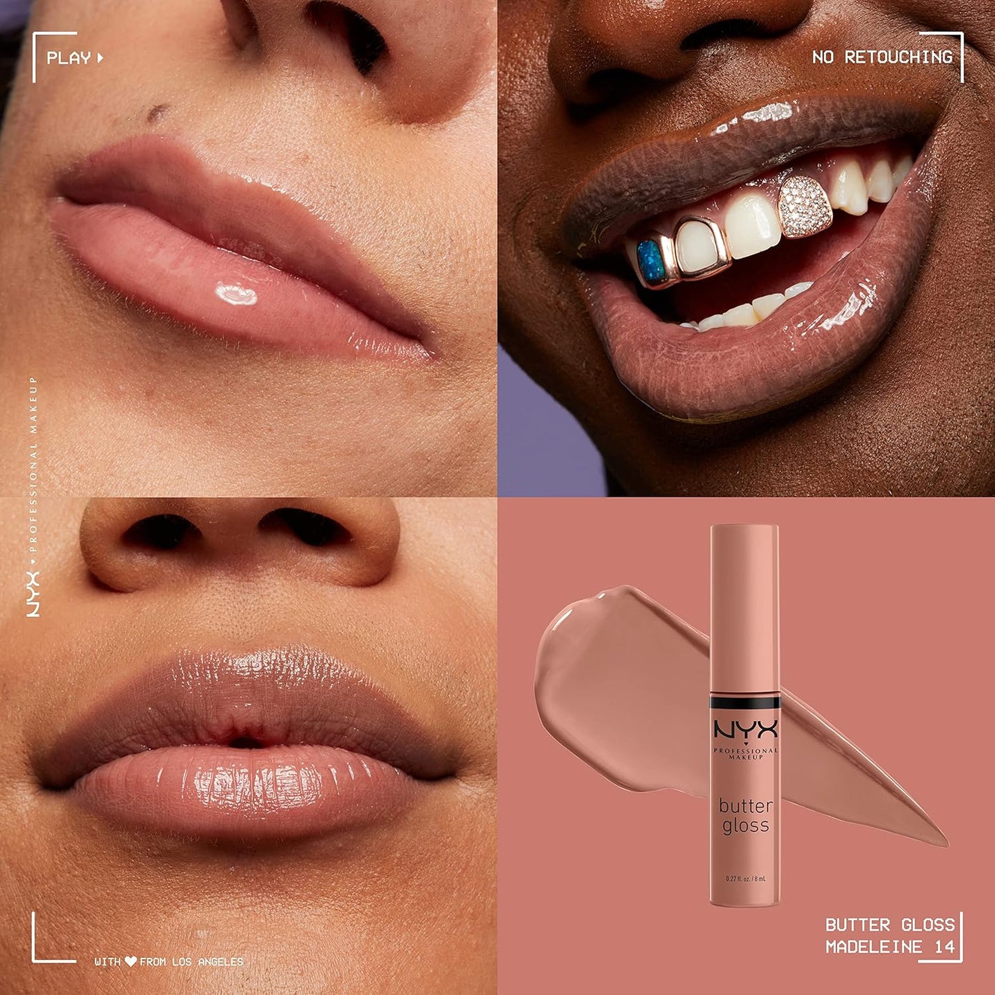 NYX Butter Gloss | Non-Sticky Lip Gloss Set of 3 | Angel Food Cake, Creme Brulee, Madeleine