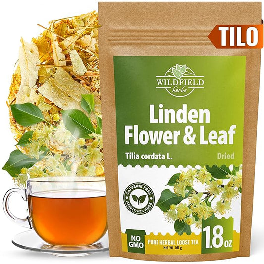 1.8 oz. Linden Tea Loose Leaf Te De Tilo Dried Linden Blossom Herb (Tilia Cordata) - 50g Tea Herbal Lipa Tila