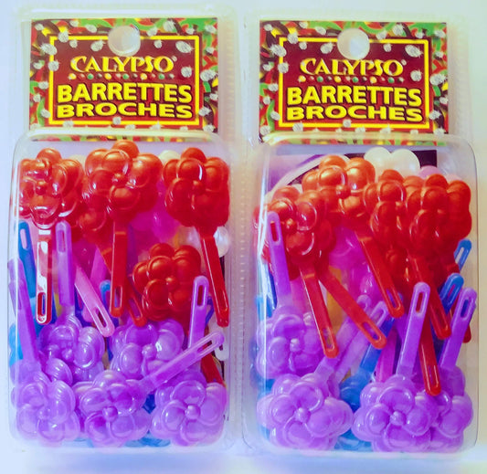 Calypso Hair Barrettes, Roses, Multiple Colors