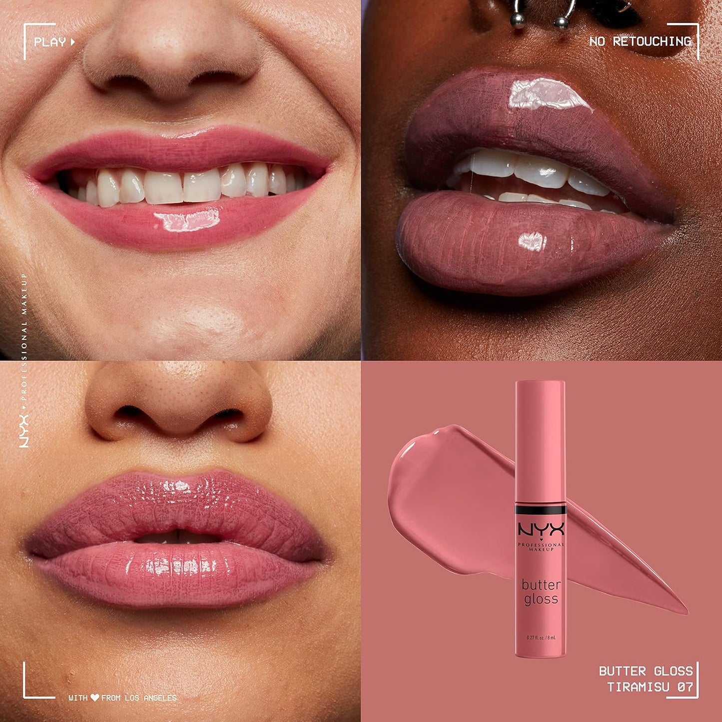 NYX Butter Gloss | Non-Sticky Lip Gloss - Tiramisu Brown | Pack of 2