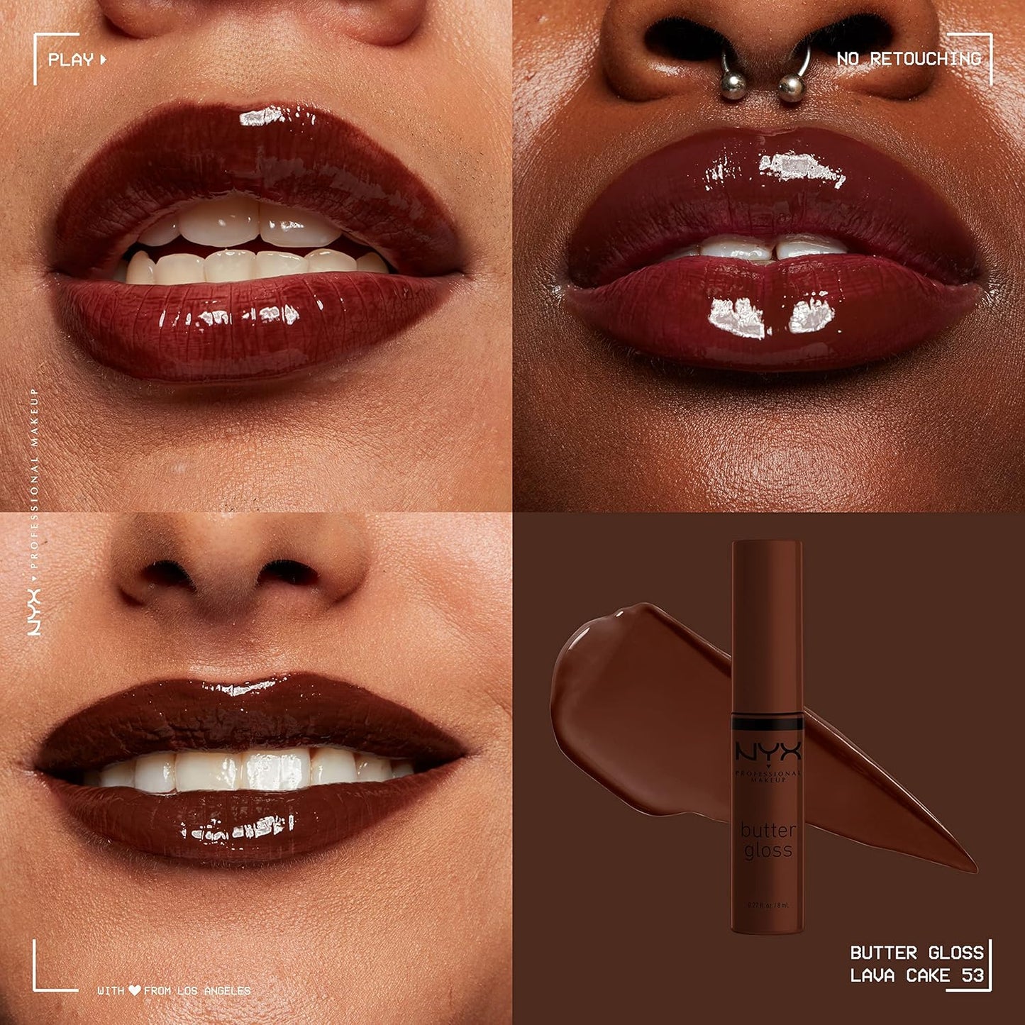 NYX Butter Gloss | Non-Sticky Rich Brown Lip Gloss for All Skin Tones