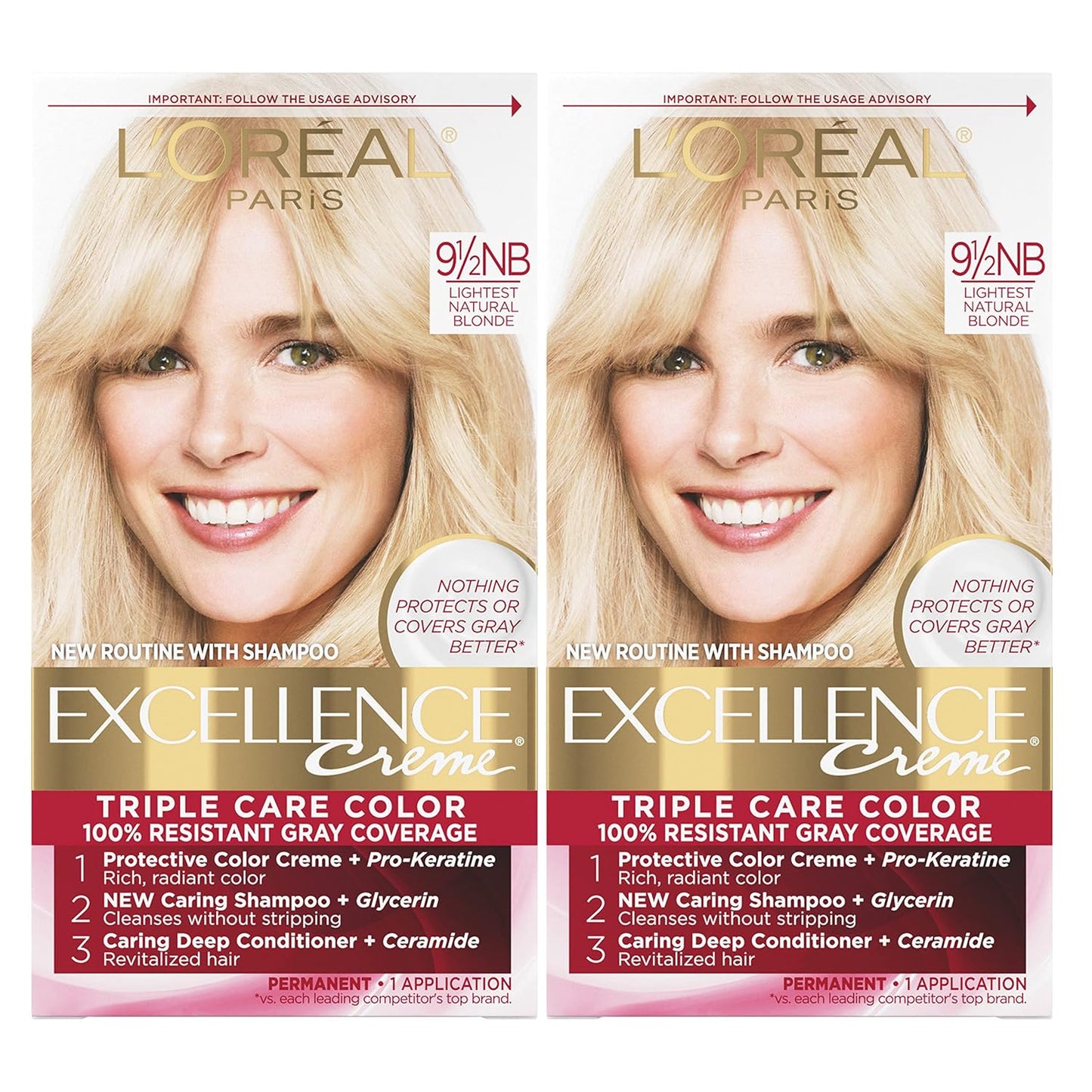 L'Oreal Paris Excellence Crème Hair Color | 9 Light Natural Blonde | Gray Coverage