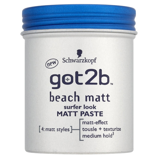 Schwarzkopf got2b Beach Matt Surfer Look Matt Paste 100ml (Pack of 2)