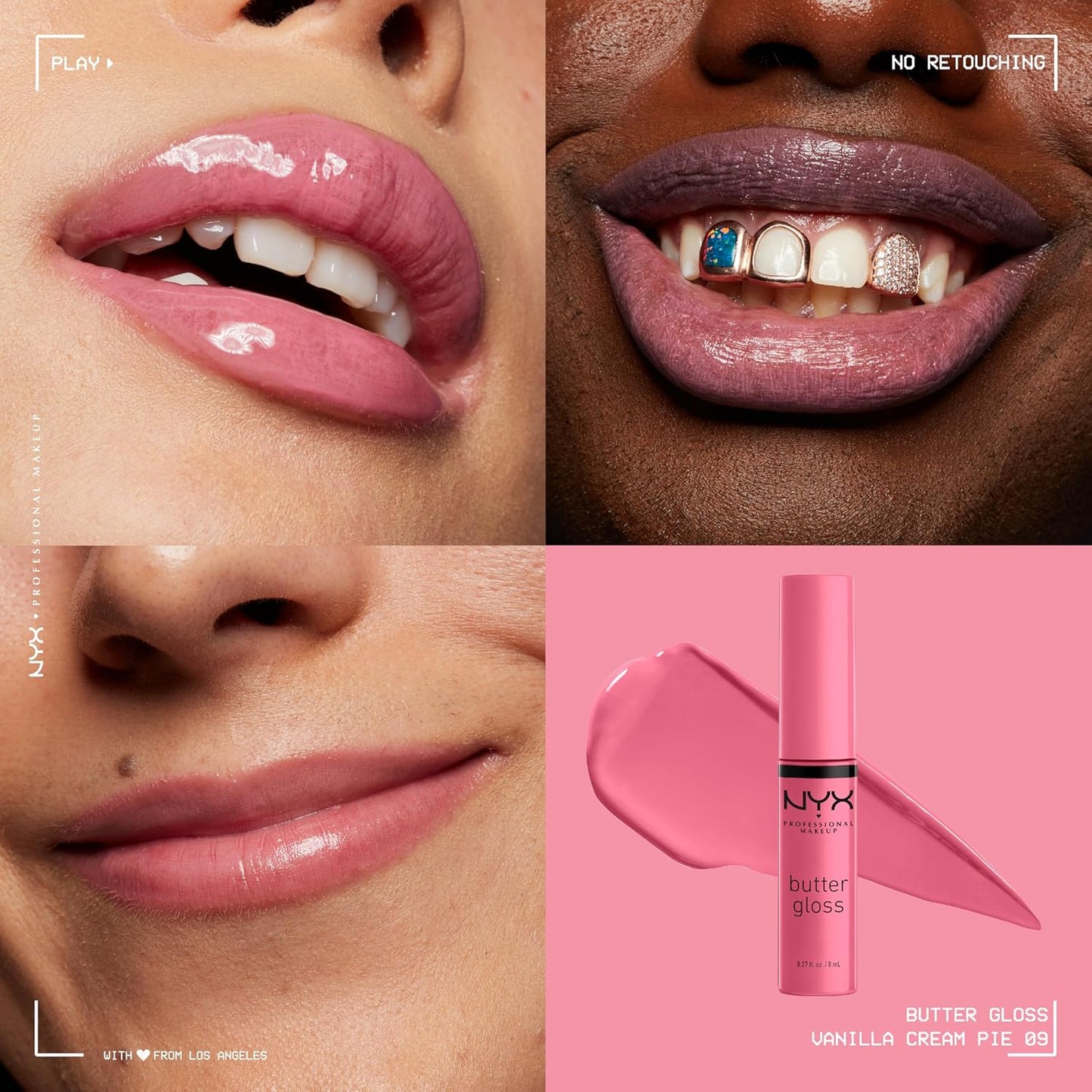 NYX Butter Gloss | Non-Sticky Lip Gloss - Vanilla Cream Pie (Mauve) - 15ml