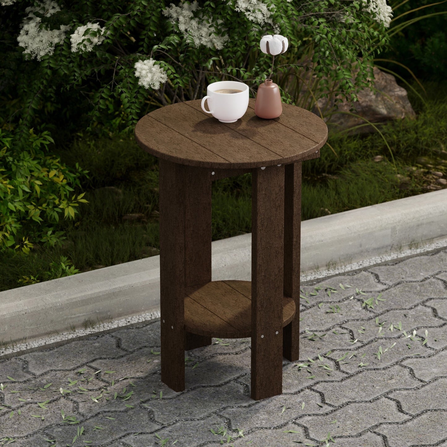 Wildridge Heritage Balcony Table, Cardinal Red - Outdoor Weather Resistant Recycled Plastic Furniture for Patio