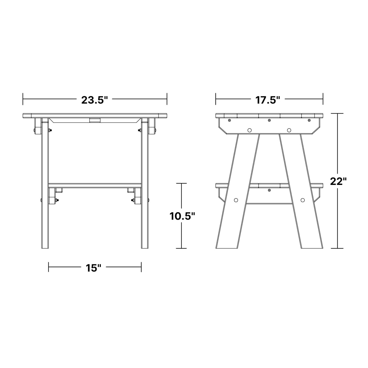 Wildridge Heritage Two-Tier End Table, Aruba Blue - Outdoor Weather Resistant Recycled Plastic Furniture for Patio
