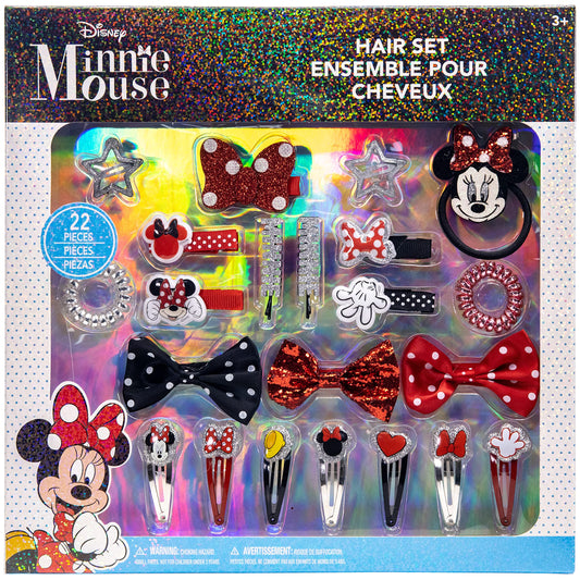 Disney Minnie Mouse - Townley Girl Hair Accessories Kit Gift Set for Girls Ages 3+. Includes 22 Pieces of Hair Accessories such