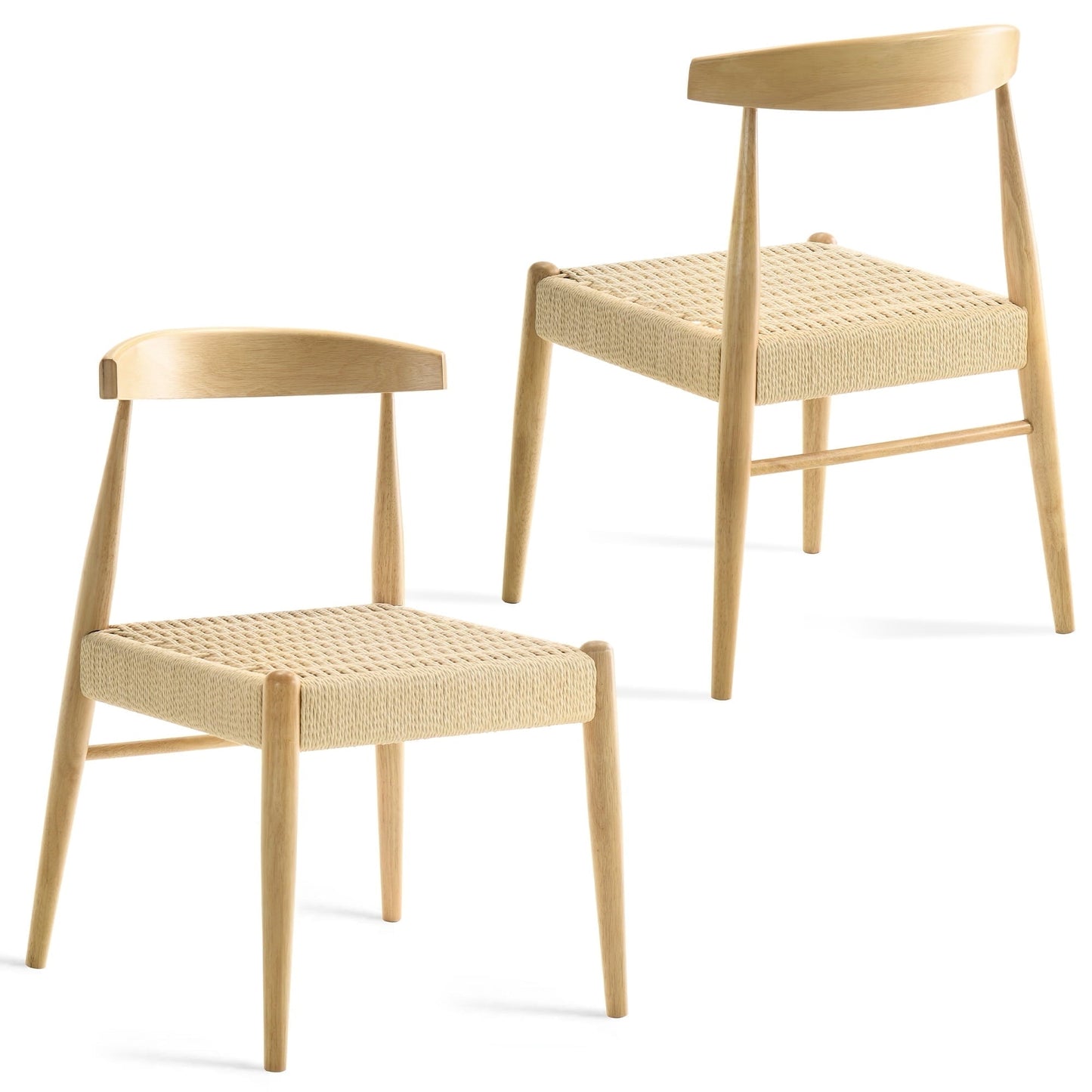 XDECO Wooden Dining Chairs 2-Pack for Indoor Outdoor Living Room Bedroom