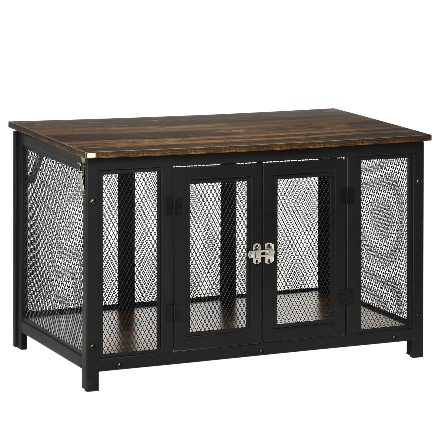 Noaman Furniture Style Dog Crate with Openable Top, 35.5" L x 19.8" W x 22" H, End Table Pet Kennel for Small Dogs Indoor, Spacious Interior, Brown